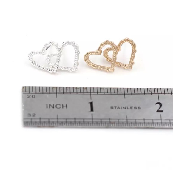 NEW Gold Open Heart Earring and Necklace Set - Picture 3 of 6